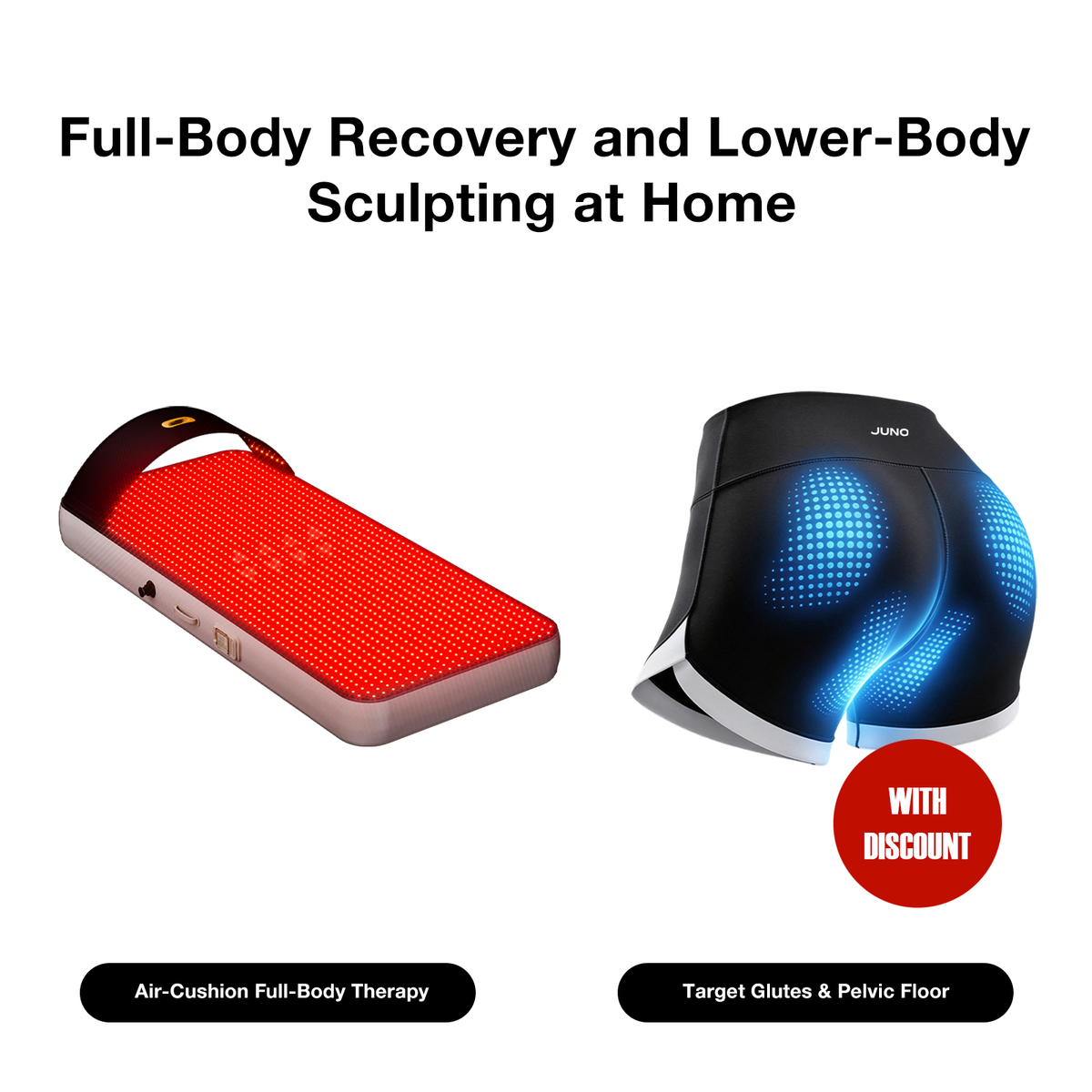 JUNO Air-Cushion Full-Spectrum Red Light Therapy Mat
