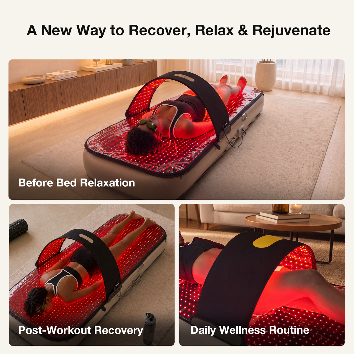 JUNO Air-Cushion Full-Spectrum Red Light Therapy Mat