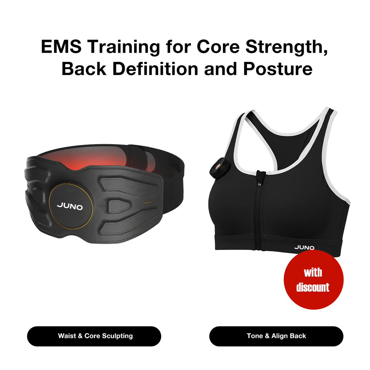 JUNO EMS Sculpting & Red Light Therapy Belt Pro