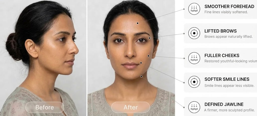 Full-face sculpting before and after results
