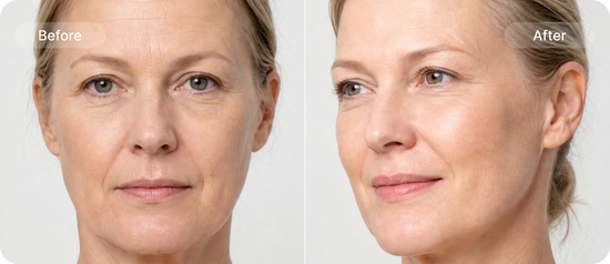 Before and after wrinkle results